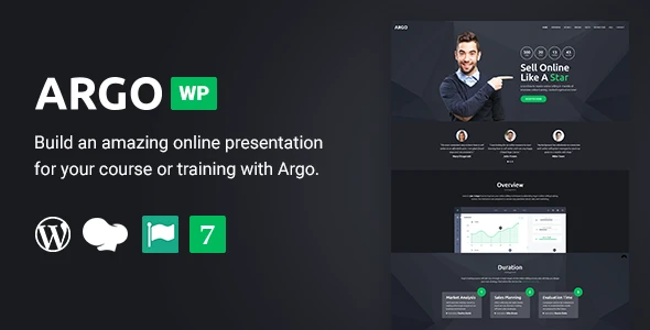 Argo – Training Course WordPress Landing Page Theme